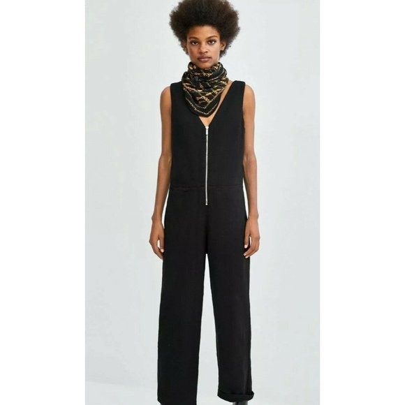 Zara Pants Jumpsuit trf collection Size Small Blac‎ - Picture 1 of 8
